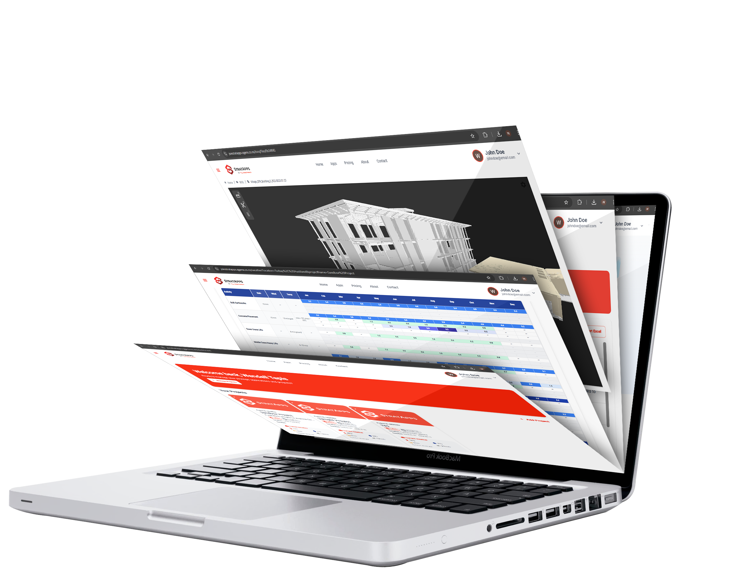 StratApps platform on laptop